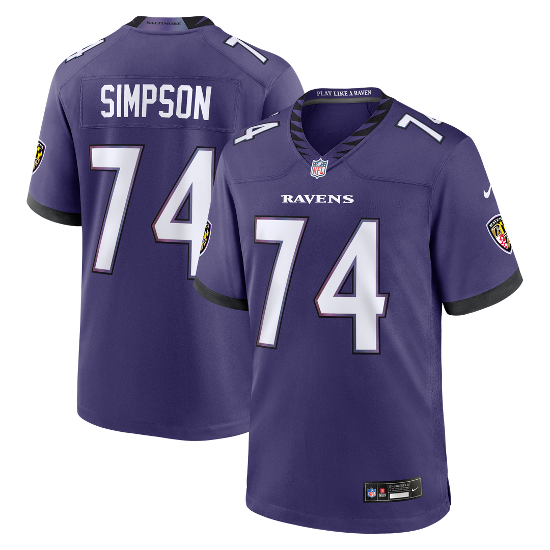 John Simpson Baltimore Ravens Game Jersey - Purple