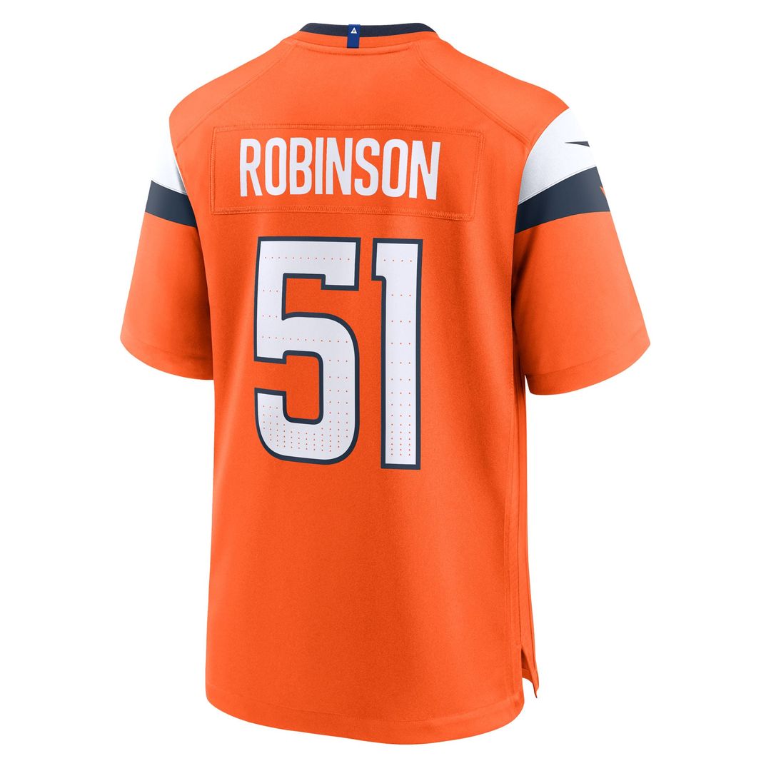 Que Robinson Denver Broncos Game Jersey - Orange