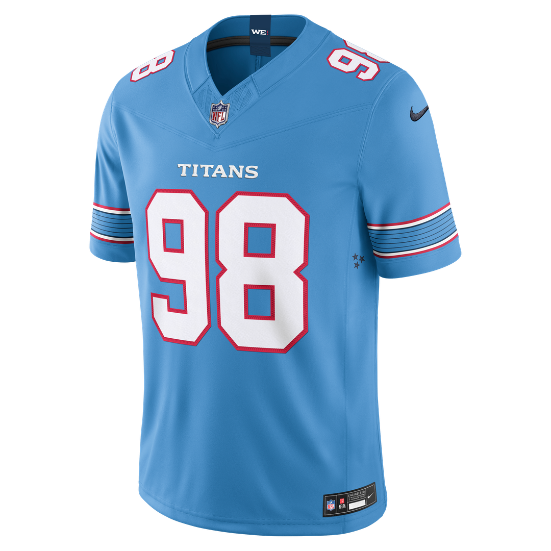 Jeffery Simmons Tennessee Titans Vapor F.U.S.E. Stitched Limited Jersey - Light Blue