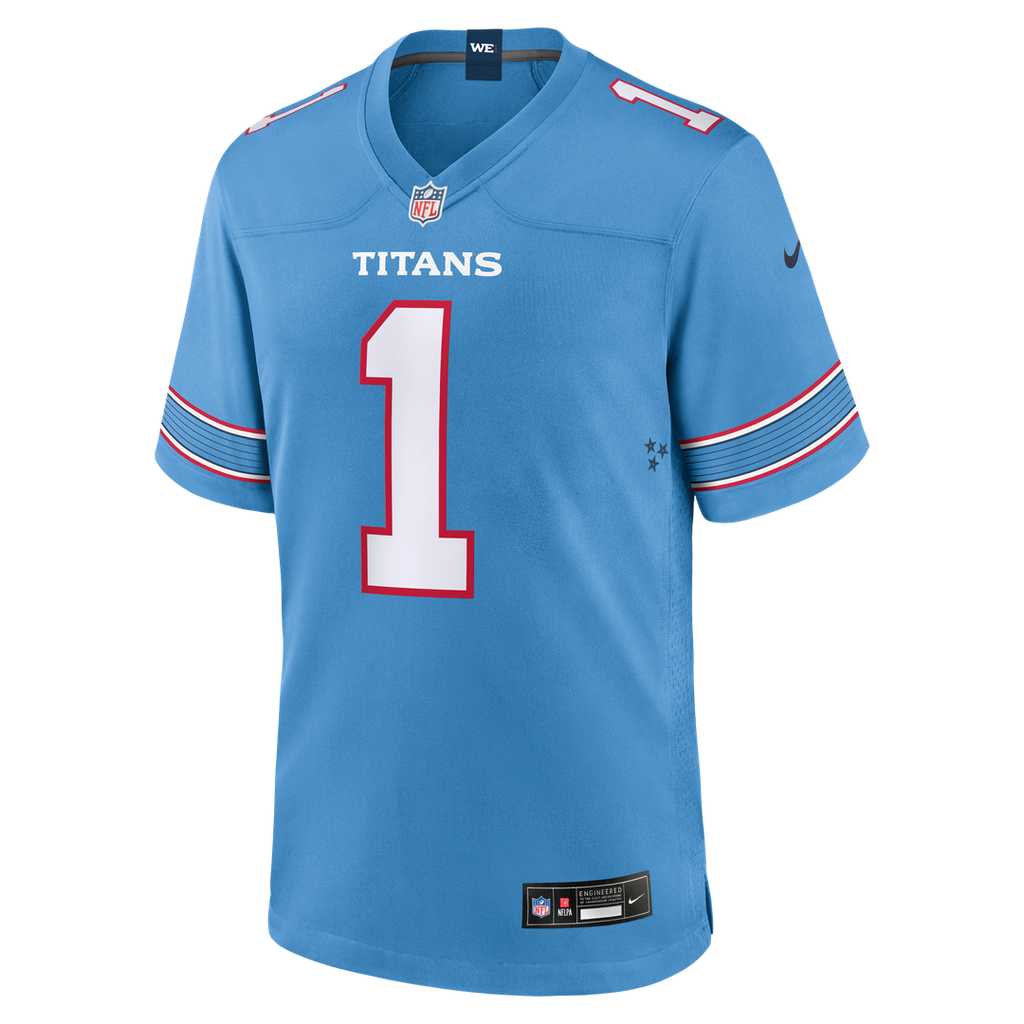 Carnell Tate Tennessee Titans Game Jersey - Light Blue