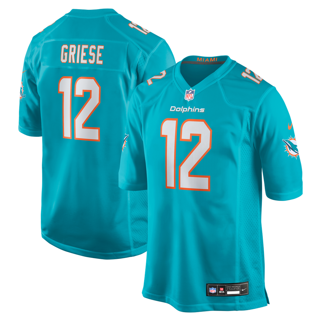 Bob Griese Miami Dolphins Game Jersey - Aqua