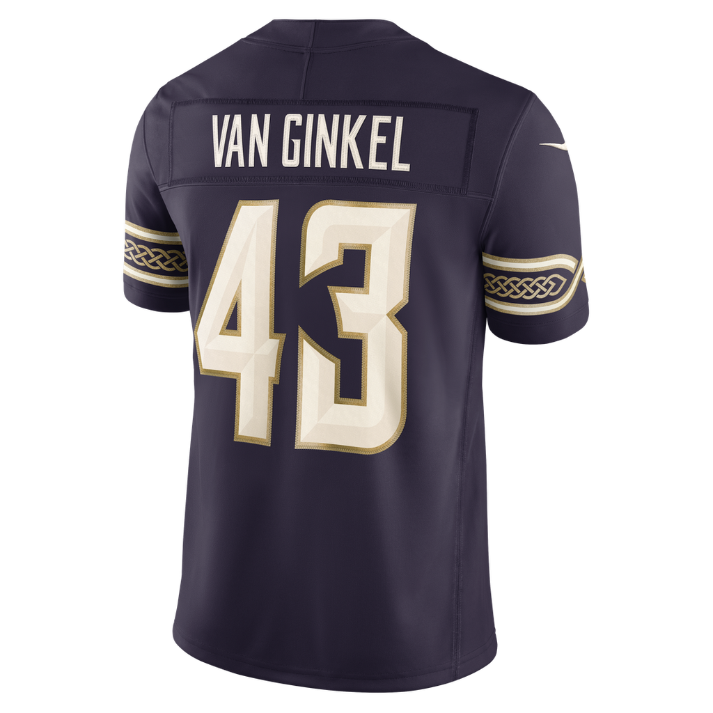 Andrew Van Ginkel Minnesota Vikings 2026 Rivalries Collection Stitched Limited Jersey - Purple