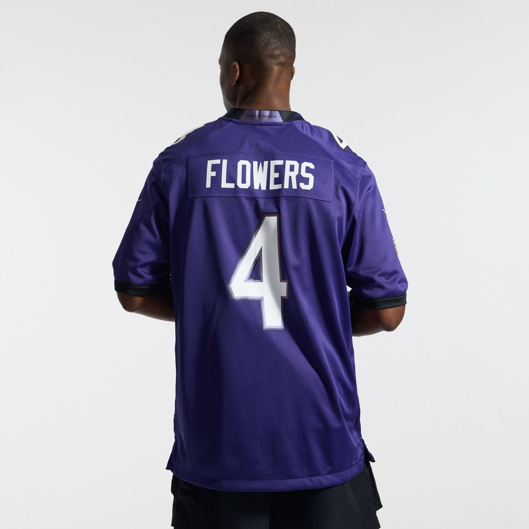 Zay Flowers Baltimore Ravens Game Jersey - Purple