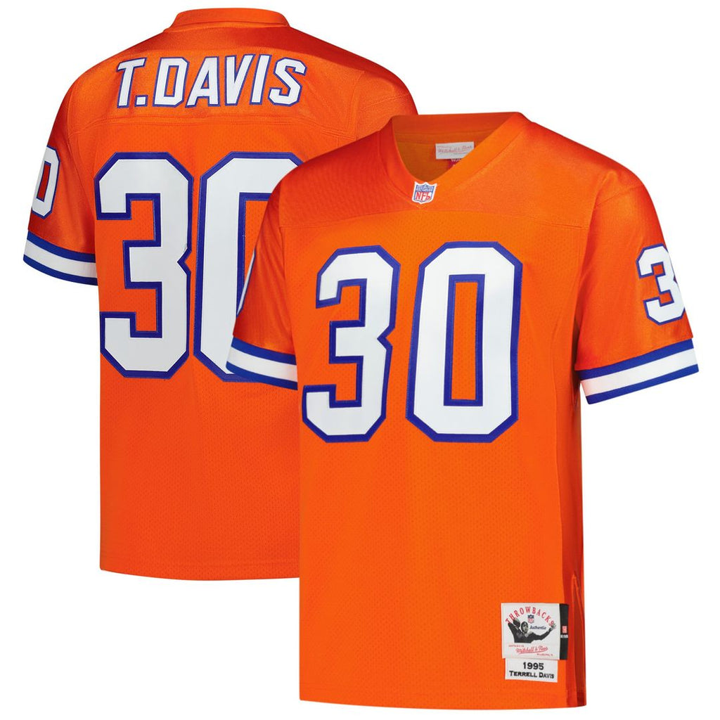 Terrell Davis Denver Broncos 1995 Authentic Throwback Jersey - Orange