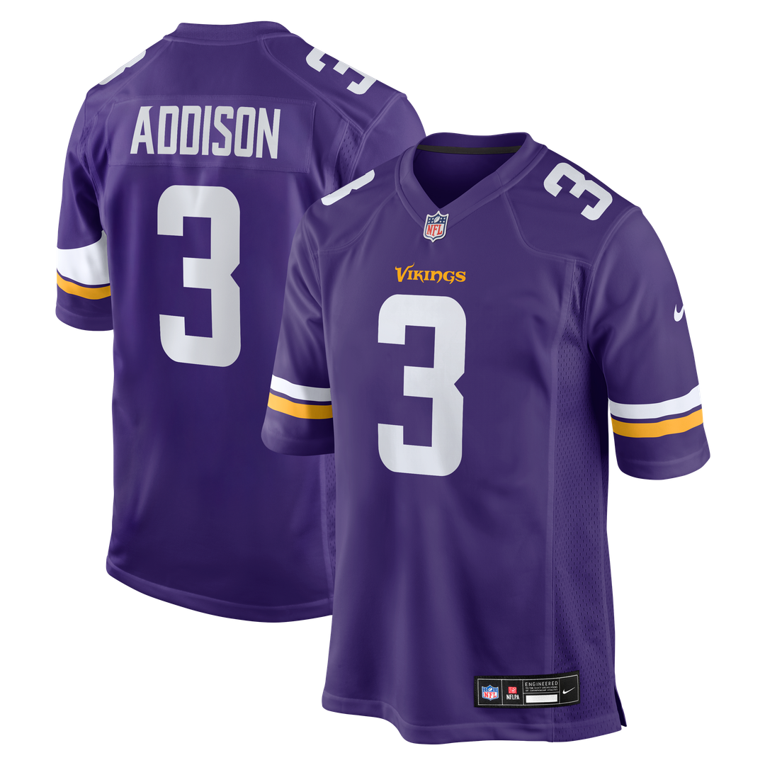 Jordan Addison Minnesota Vikings Game Jersey - Purple