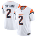 Pat Surtain II Denver Broncos Vapor F.U.S.E. Stitched Limited Jersey - White