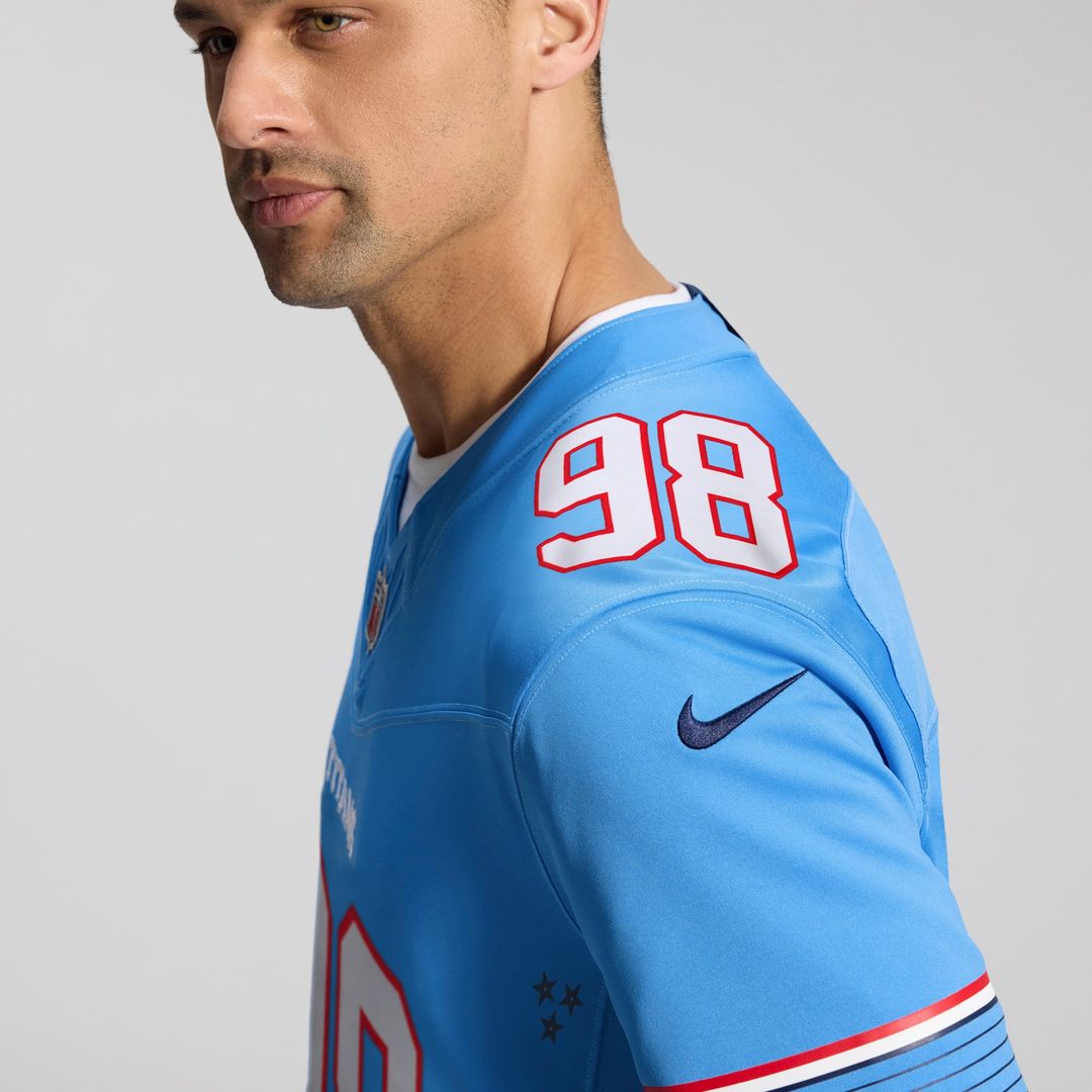 Jeffery Simmons Tennessee Titans Vapor F.U.S.E. Stitched Limited Jersey - Light Blue