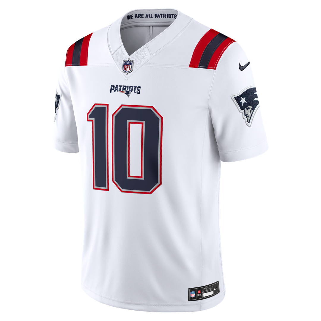 Drake Maye New England Patriots Vapor F.U.S.E. Stitched Limited Jersey - White