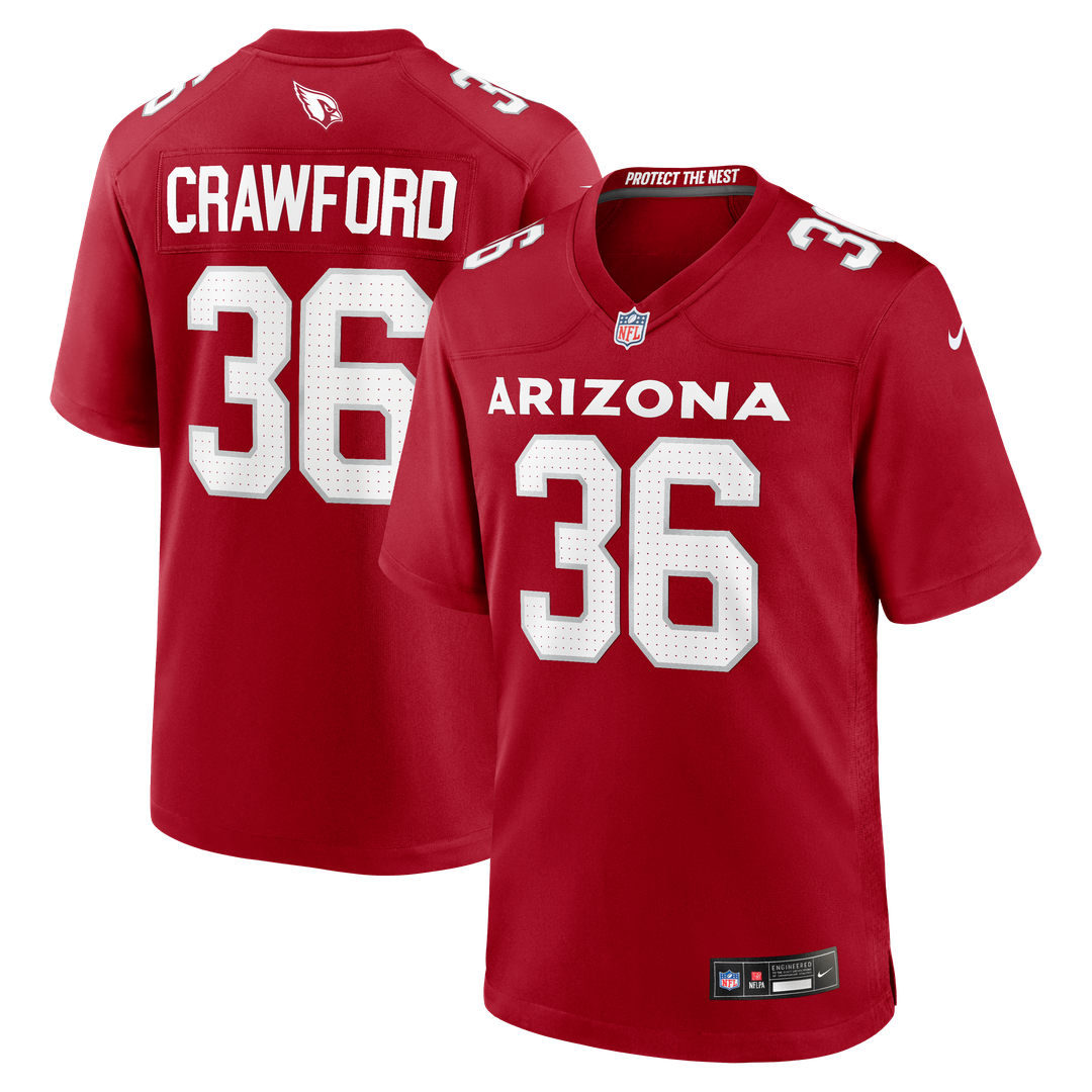 Kitan Crawford Arizona Cardinals Game Jersey - Cardinal