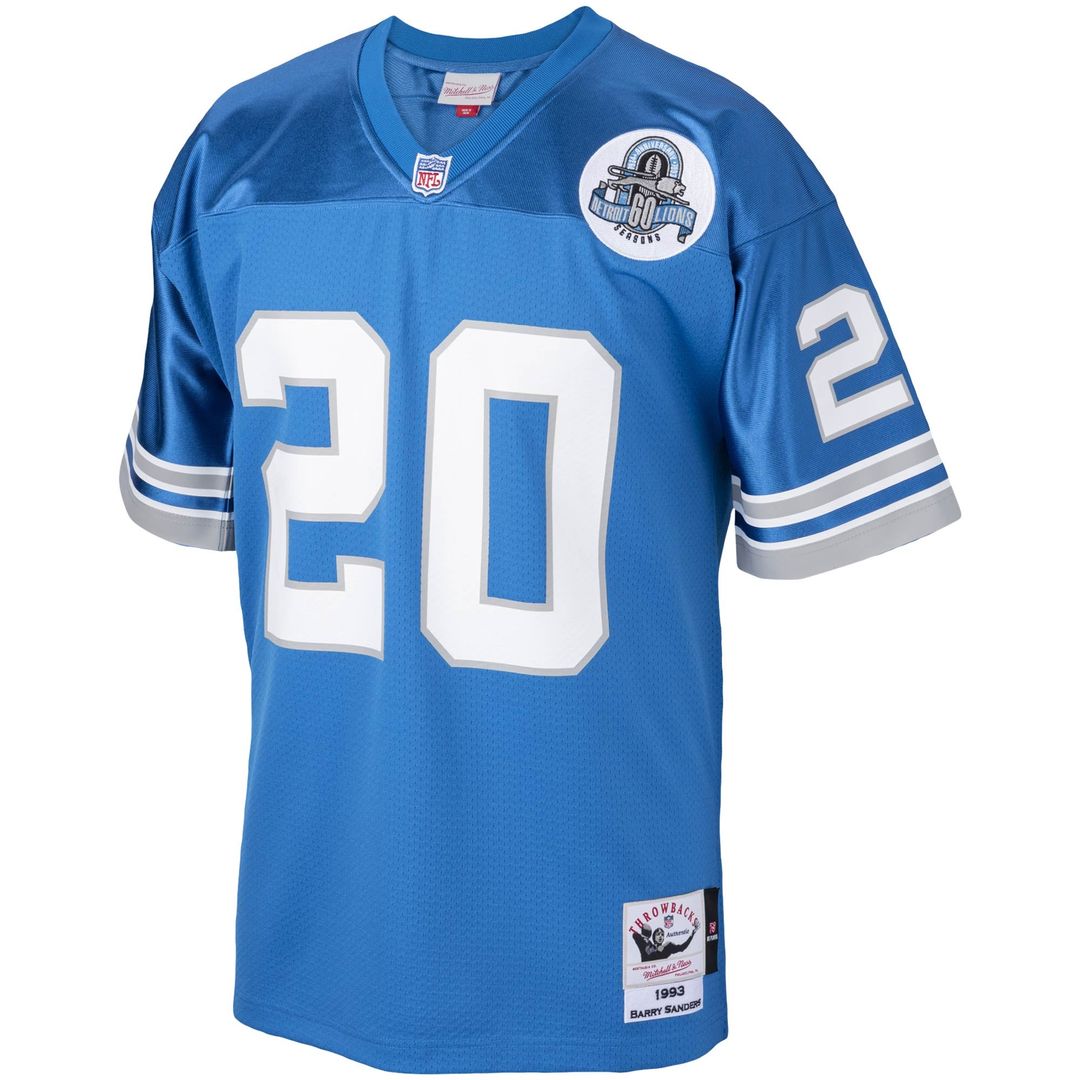 Barry Sanders Detroit Lions 1993 Authentic Throwback Jersey - Blue
