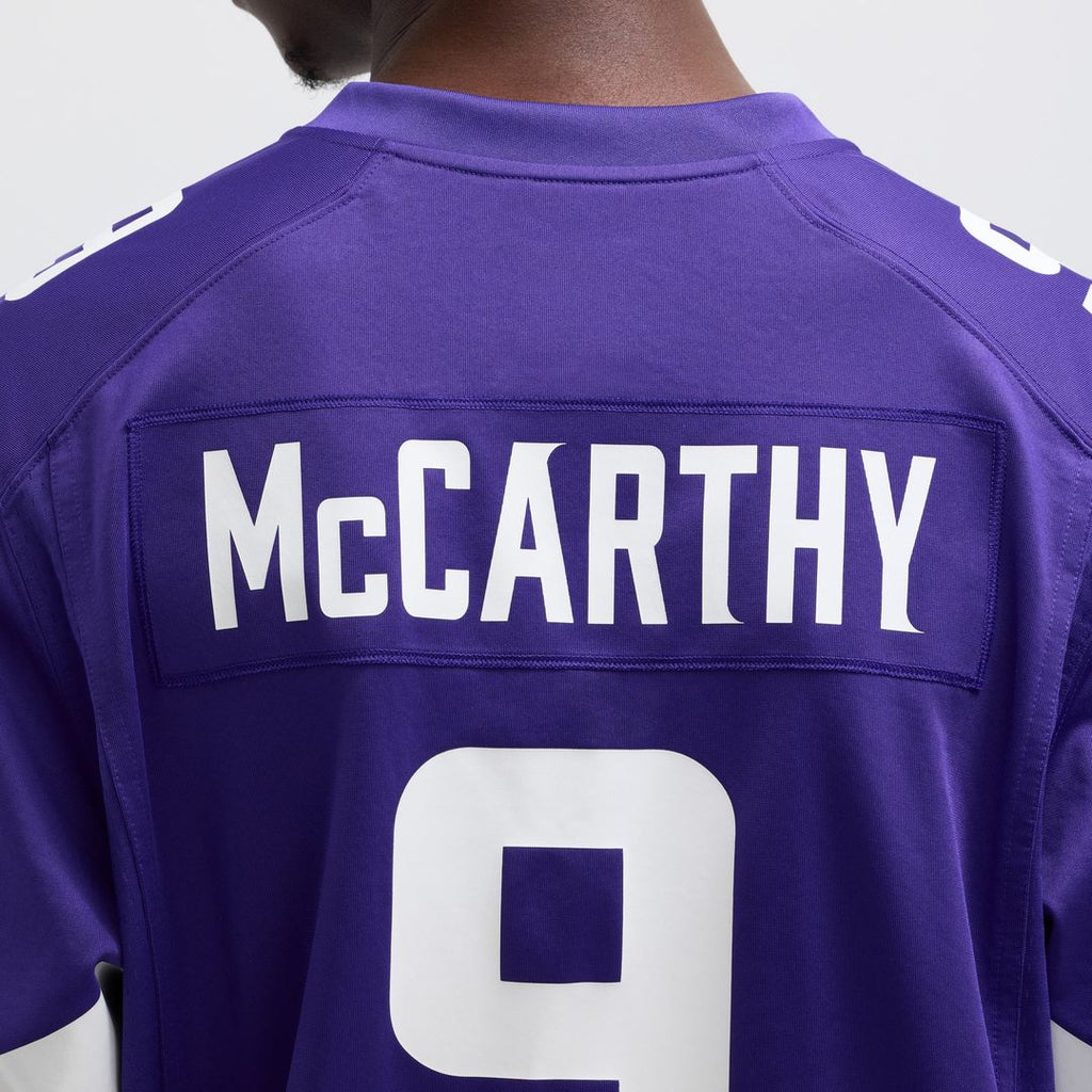 J.J. McCarthy Minnesota Vikings Game Jersey - Purple