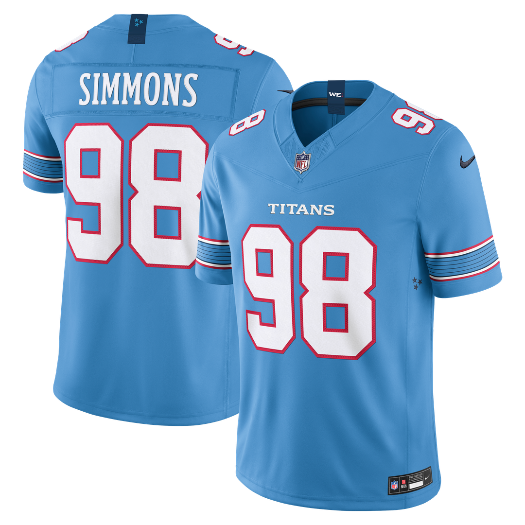 Jeffery Simmons Tennessee Titans Vapor F.U.S.E. Stitched Limited Jersey - Light Blue