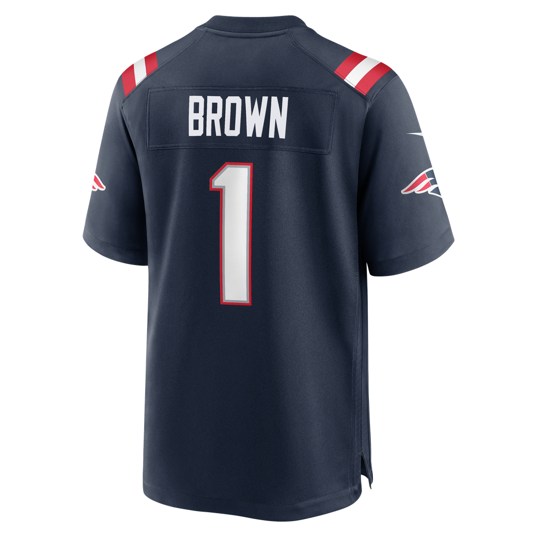 A.J. Brown New England Patriots Game Jersey - Navy