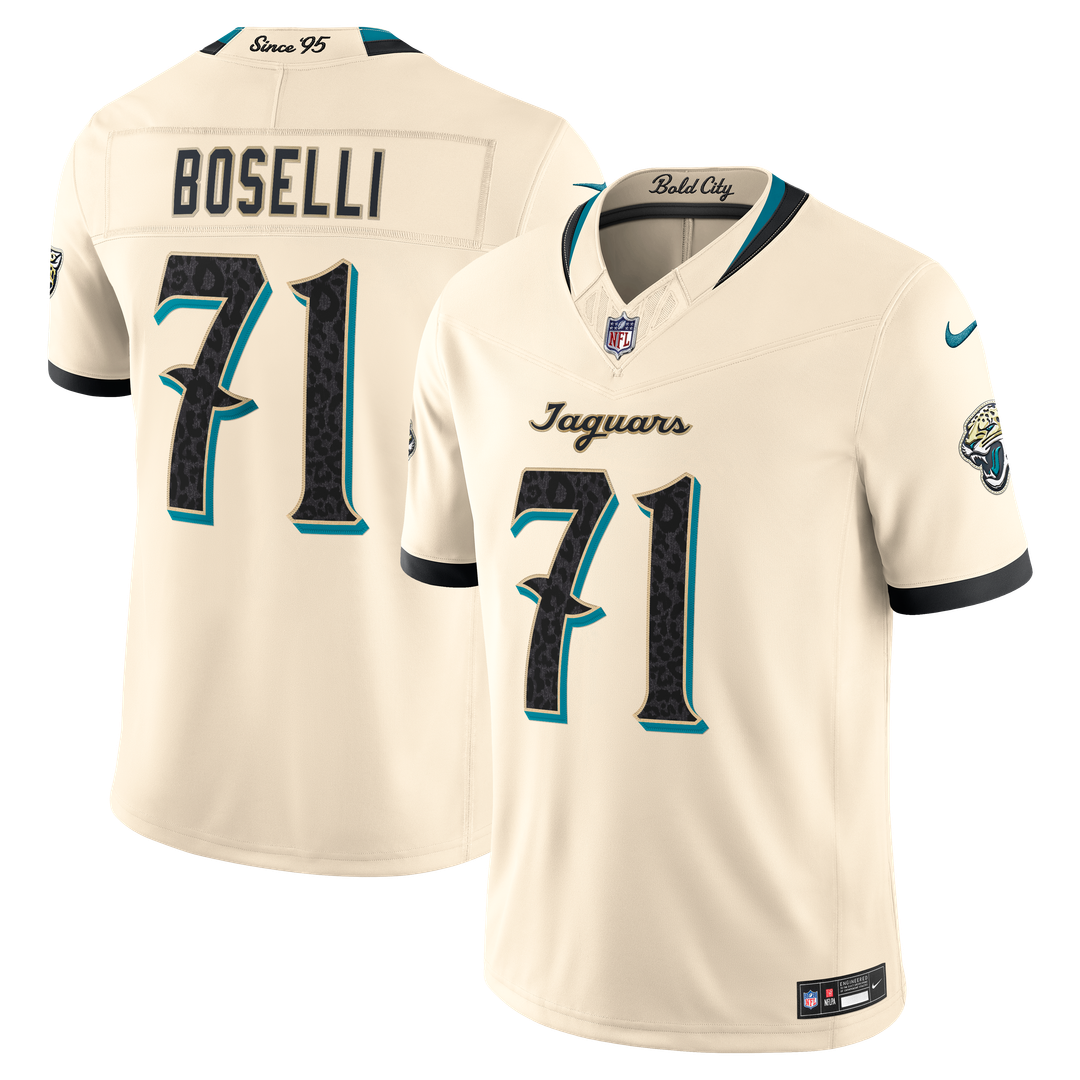 Tony Boselli Jacksonville Jaguars 2026 Rivalries Collection Stitched Limited Jersey - Natural