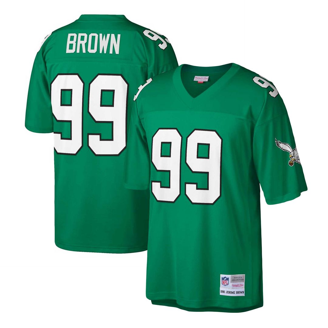 Jerome Brown Philadelphia Eagles Big & Tall 1990 Replica Jersey - Kelly Green