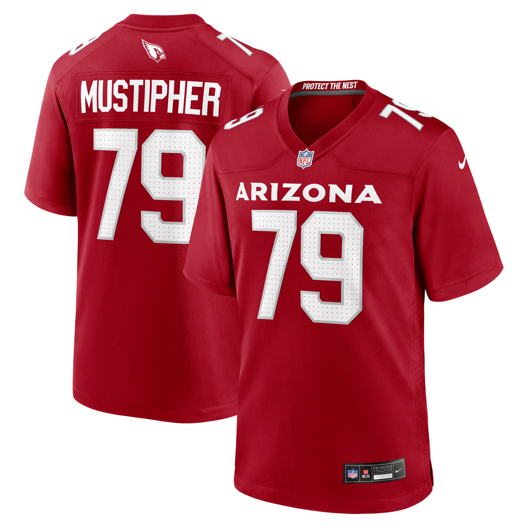 PJ Mustipher Arizona Cardinals Game Jersey - Cardinal
