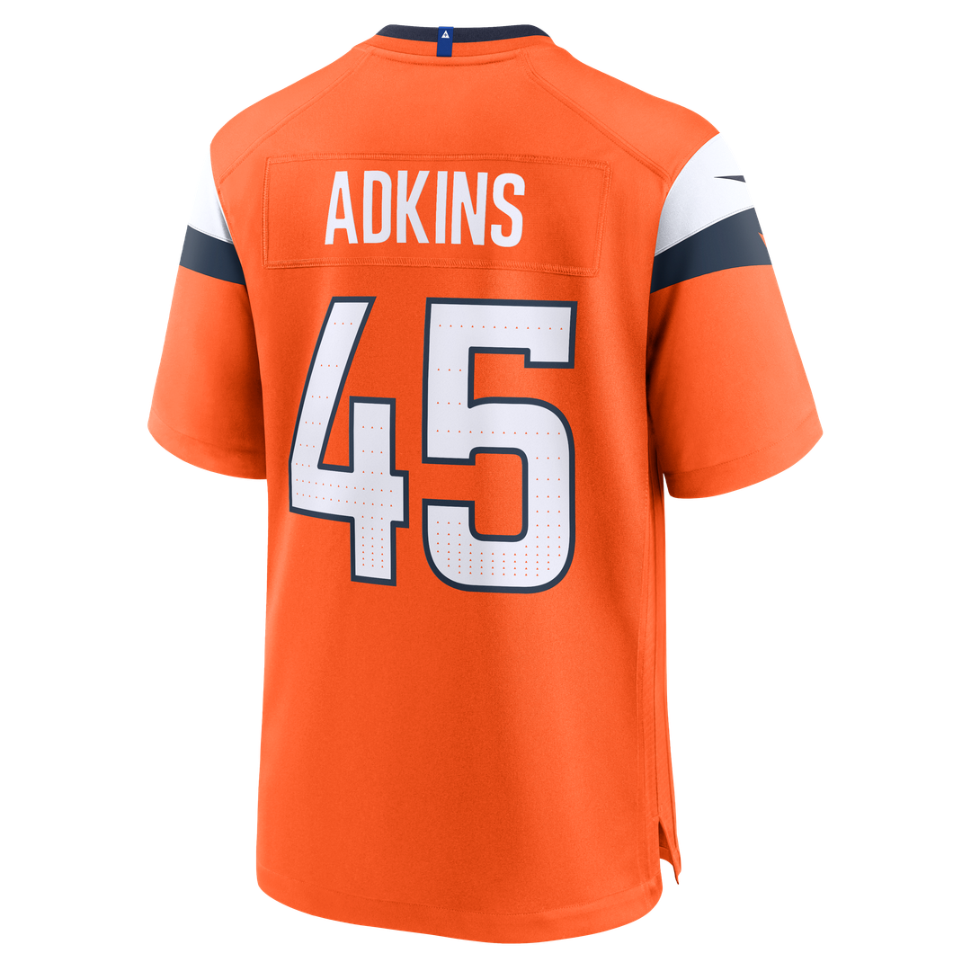 Nate Adkins Denver Broncos Game Jersey - Orange