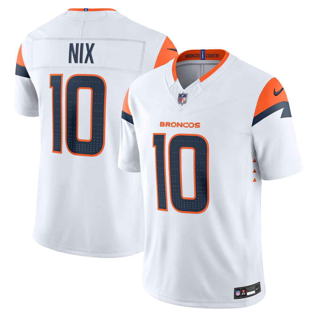 Bo Nix Denver Broncos Vapor F.U.S.E. Stitched Limited Jersey - White