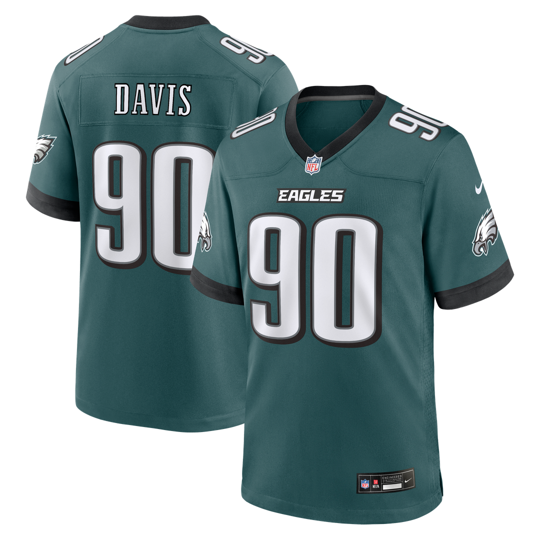Jordan Davis Philadelphia Eagles Game Jersey - Midnight Green