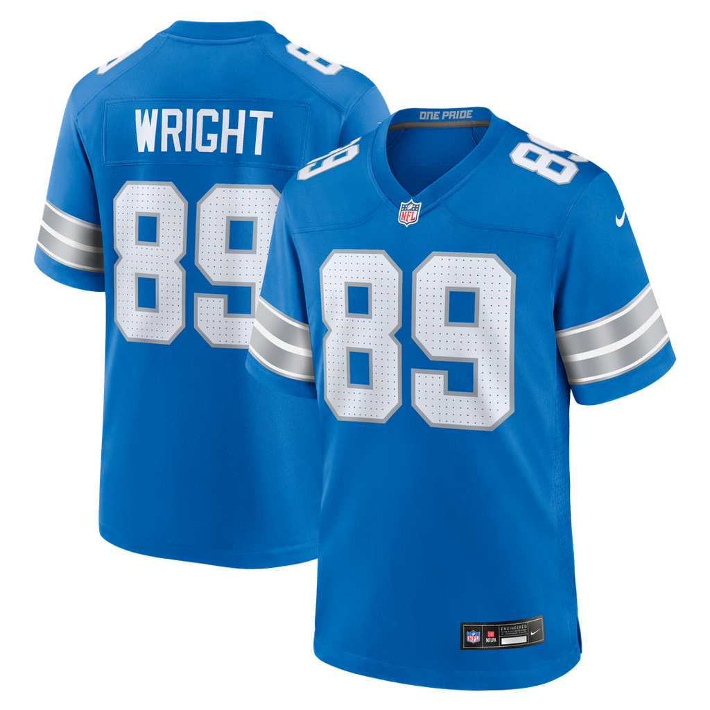 Brock Wright Detroit Lions Game Jersey - Blue
