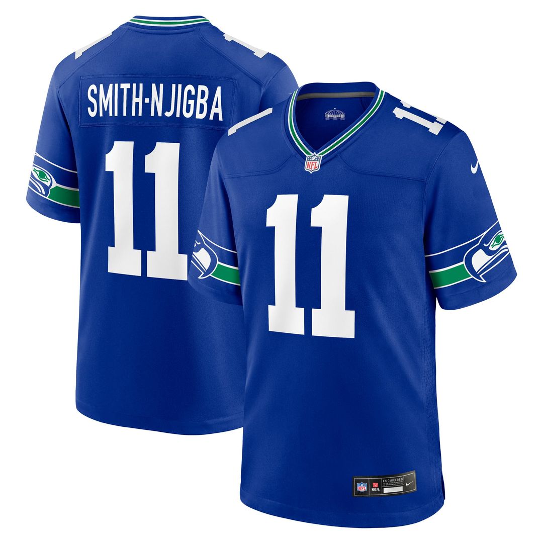 Jaxon Smith-Njigba Seattle Seahawks Throwback Game Jersey - Royal Blue