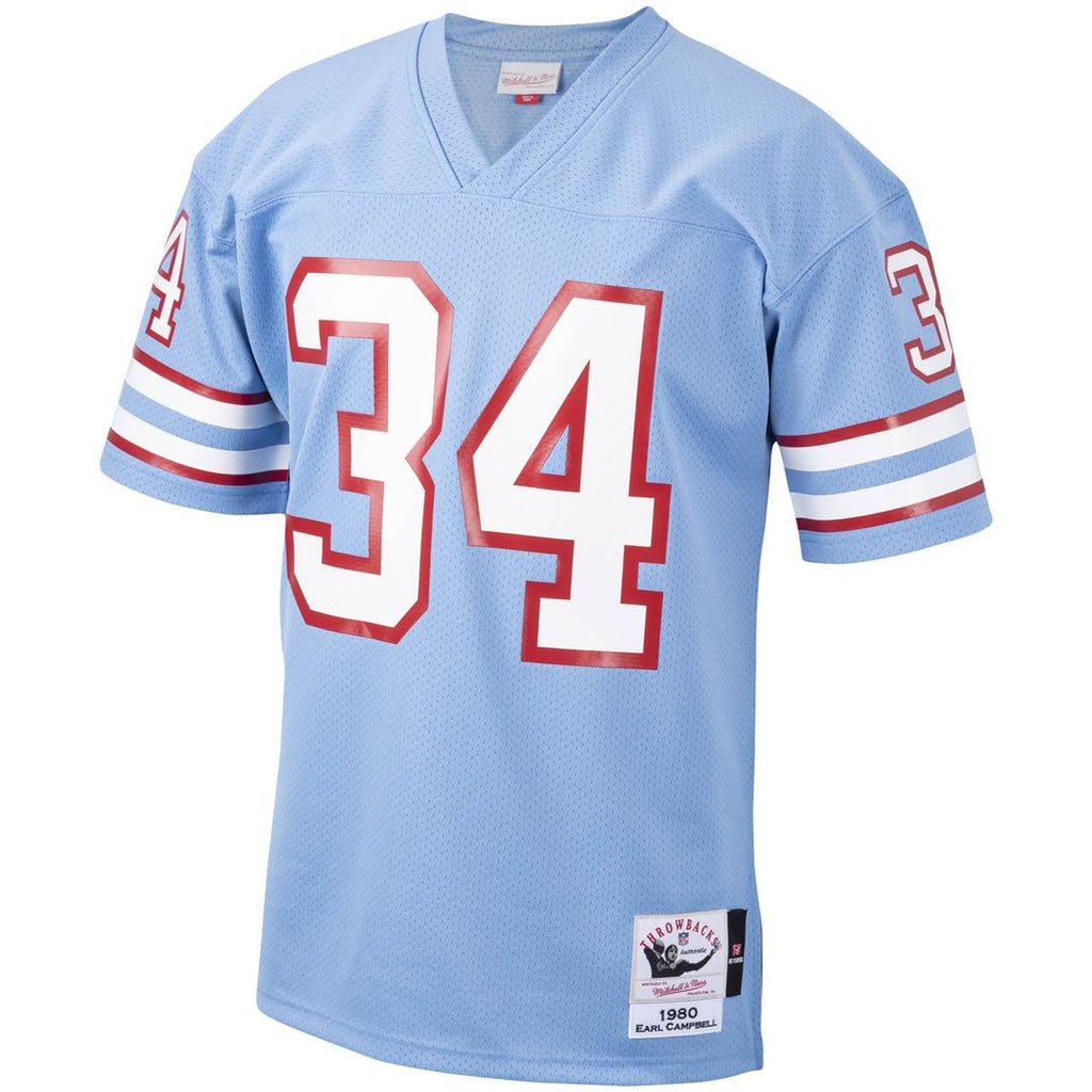 Earl Campbell Houston Oilers 1980 Authentic Throwback Jersey - Light Blue