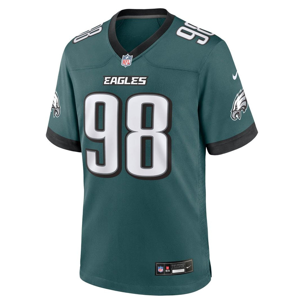 Jalen Carter Philadelphia Eagles Game Jersey - Midnight Green