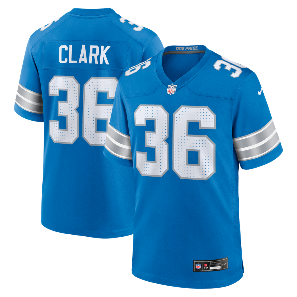 Chuck Clark Detroit Lions Game Jersey - Blue