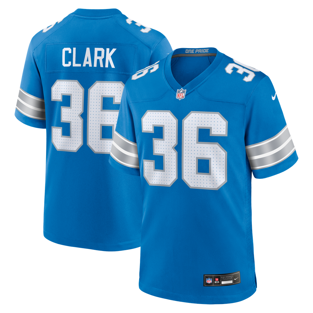 Chuck Clark Detroit Lions Game Jersey - Blue