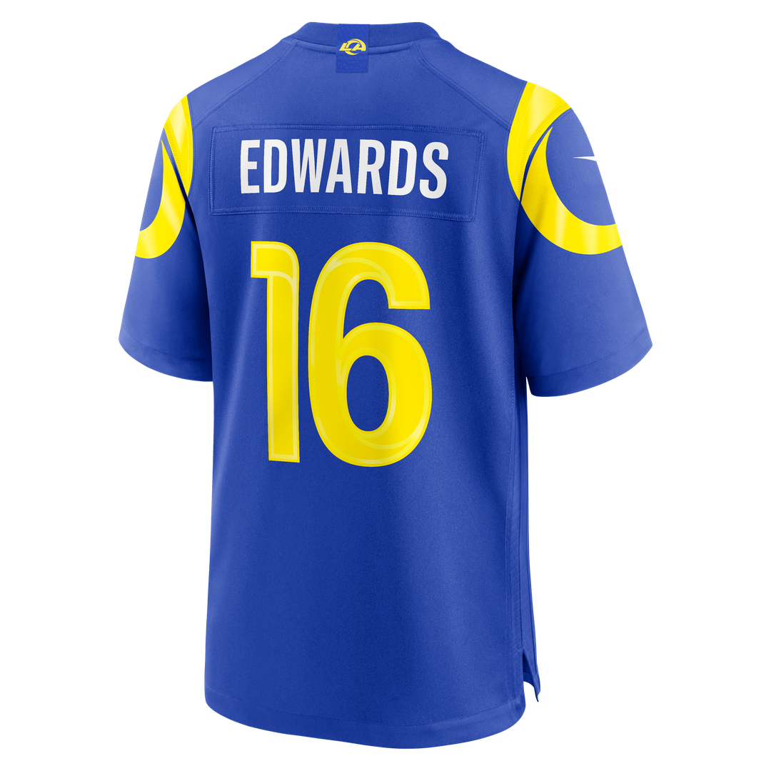 Tru Edwards Los Angeles Rams Game Jersey - Royal Blue