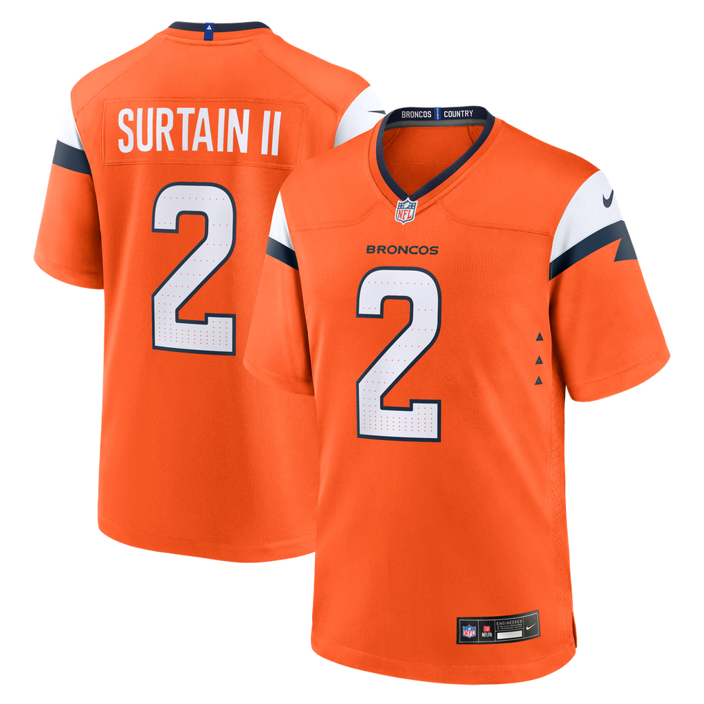 Patrick Surtain II Denver Broncos Game Jersey - Orange