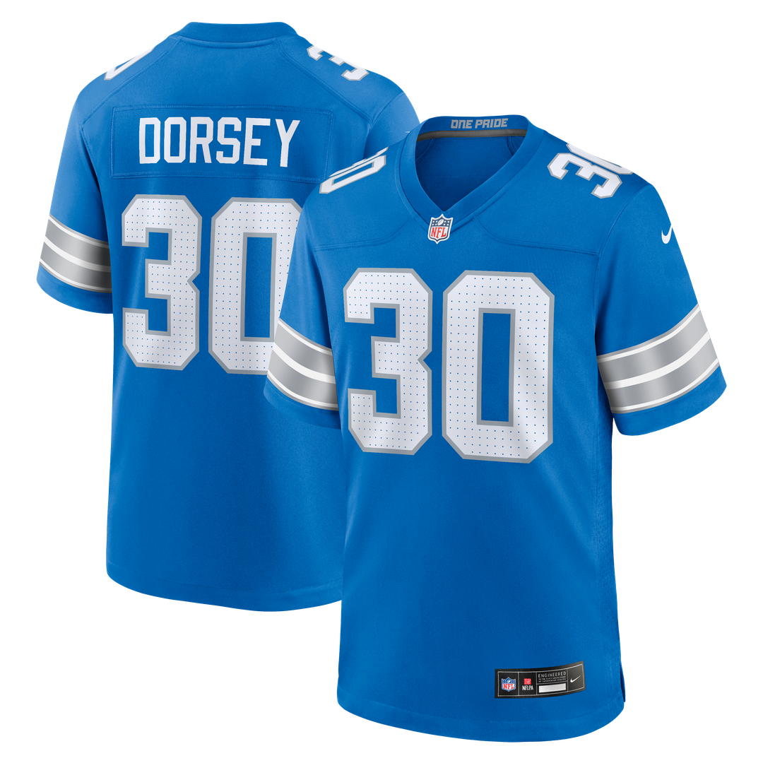 Khalil Dorsey Detroit Lions Game Jersey - Blue