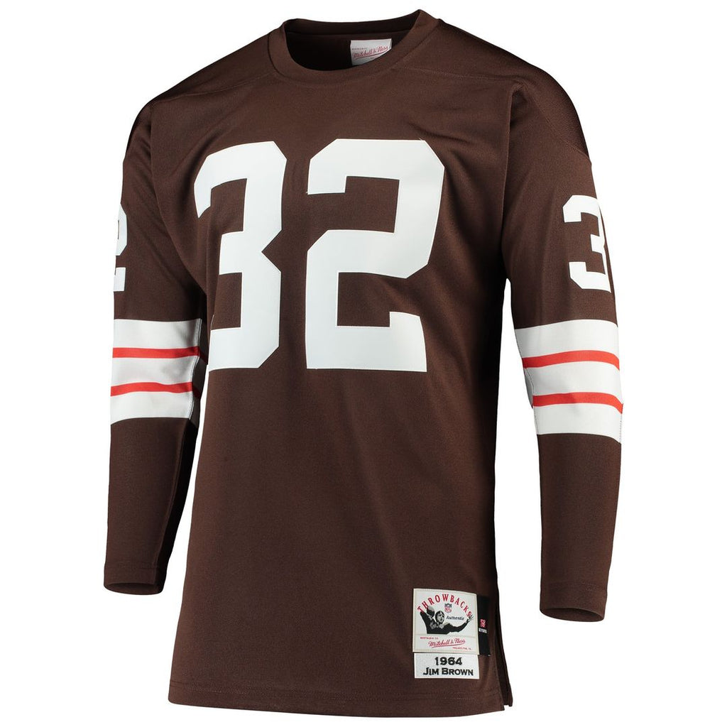 Jim Brown Cleveland Browns 1964 Authentic Throwback Jersey - Brown