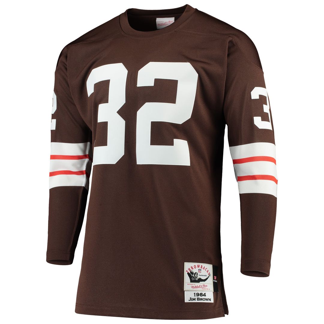 Jim Brown Cleveland Browns 1964 Authentic Throwback Jersey - Brown