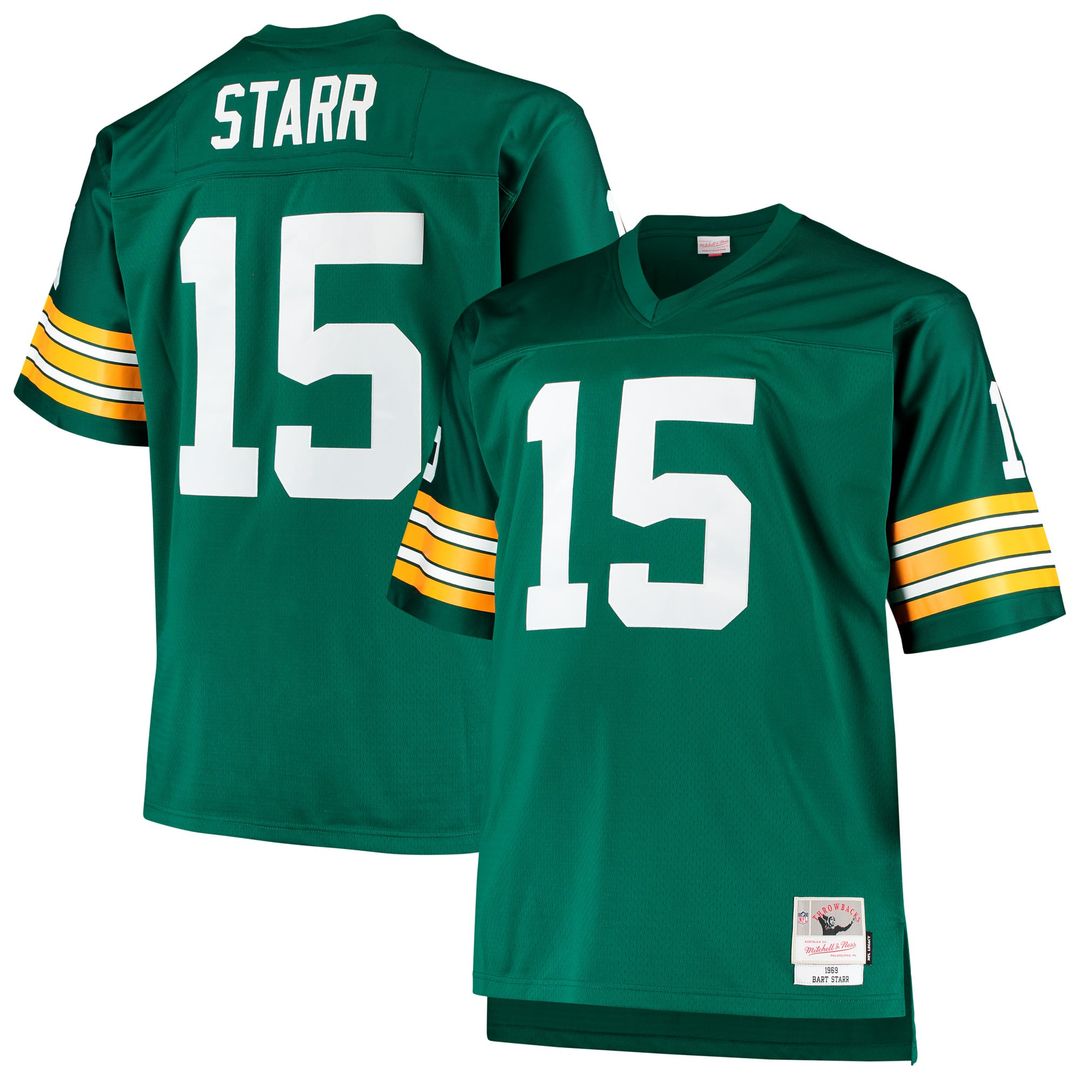 Bart Starr Green Bay Packers Big & Tall 1968 Replica Jersey - Green