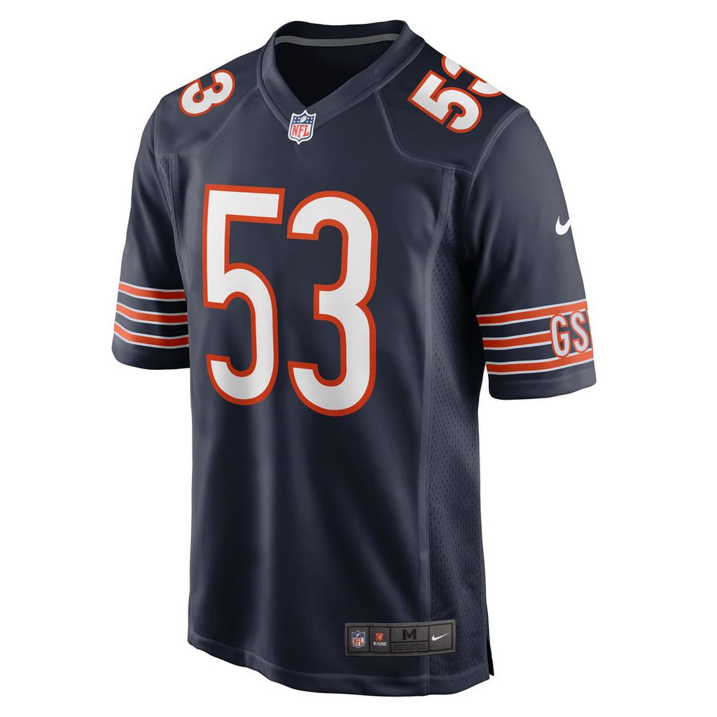 TJ Edwards Chicago Bears Game Jersey - Navy