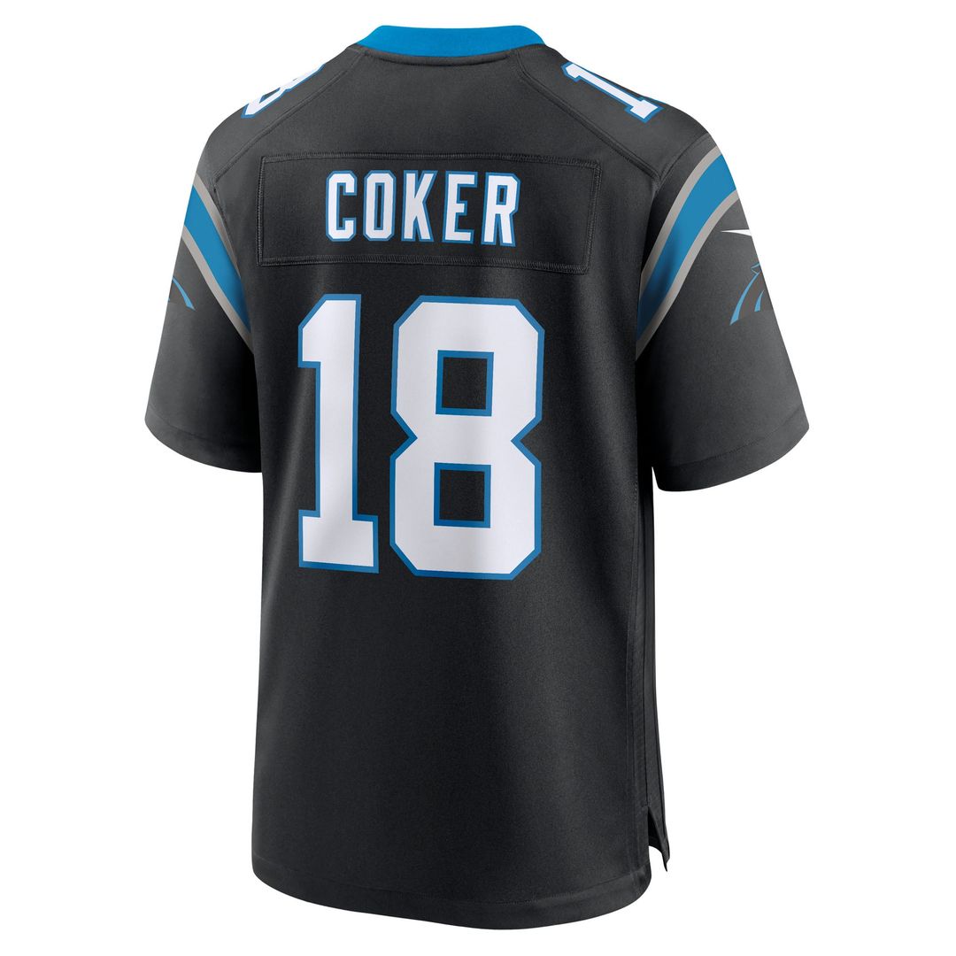 Jalen Coker Carolina Panthers Game Jersey - Black