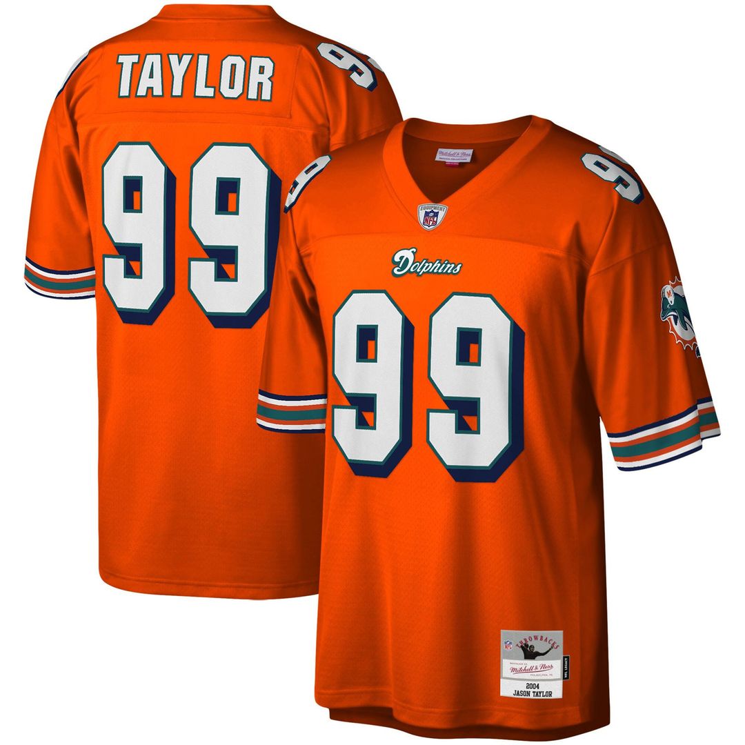 Jason Taylor Miami Dolphins Big & Tall 2004 Replica Jersey - Orange