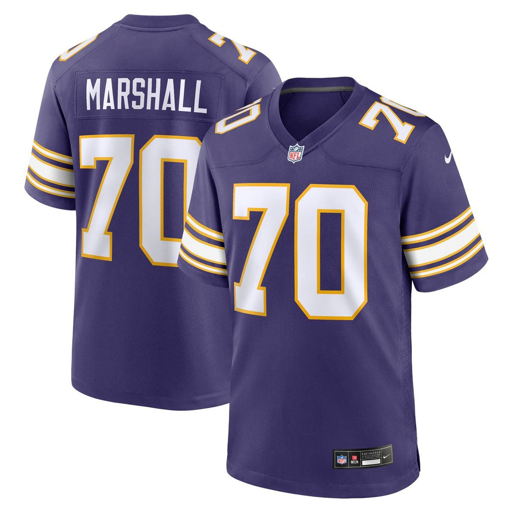 Jim Marshall Minnesota Vikings Alternate Game Jersey - Purple