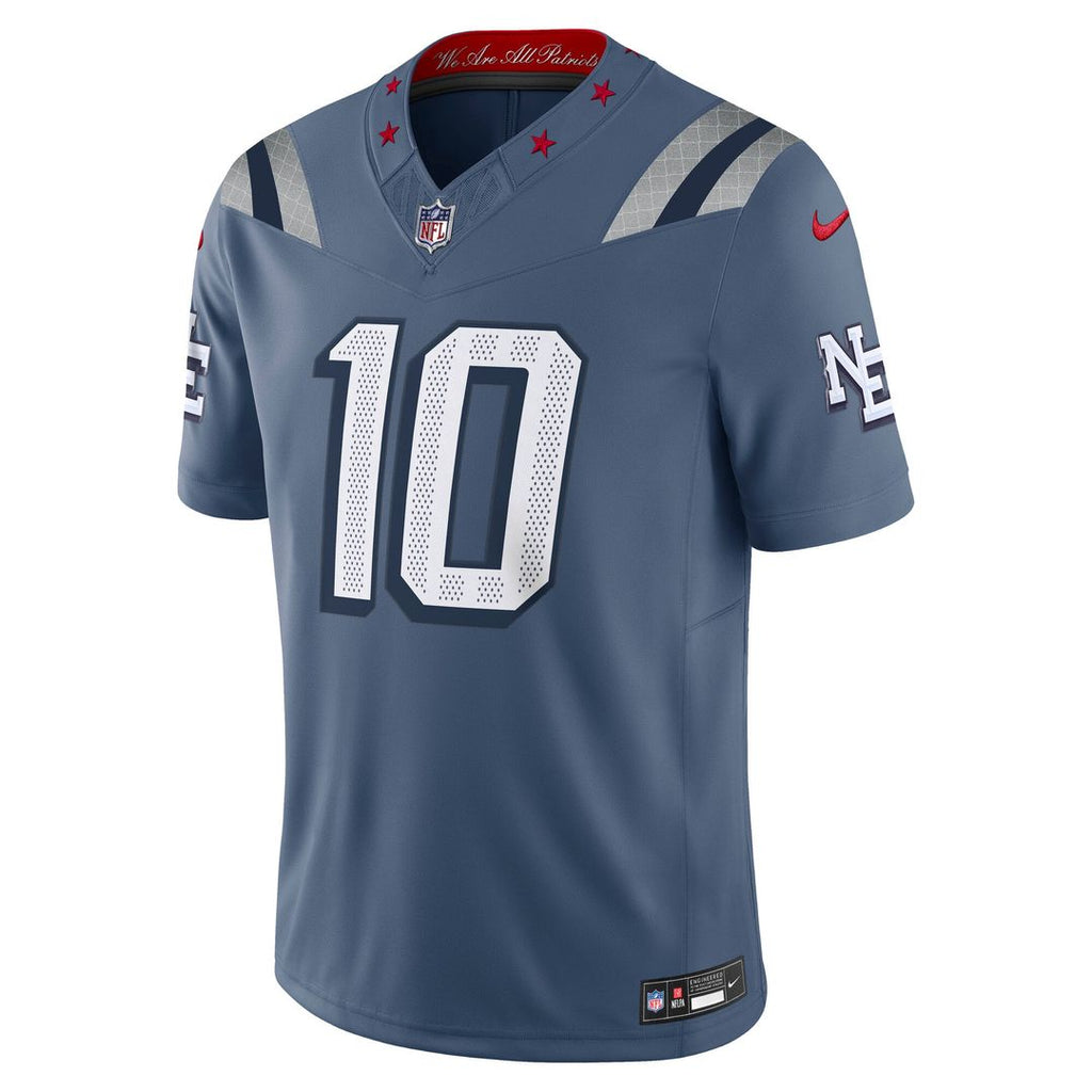 Drake Maye New England Patriots Rivalries Collection Stitched Limited Jersey - Blue
