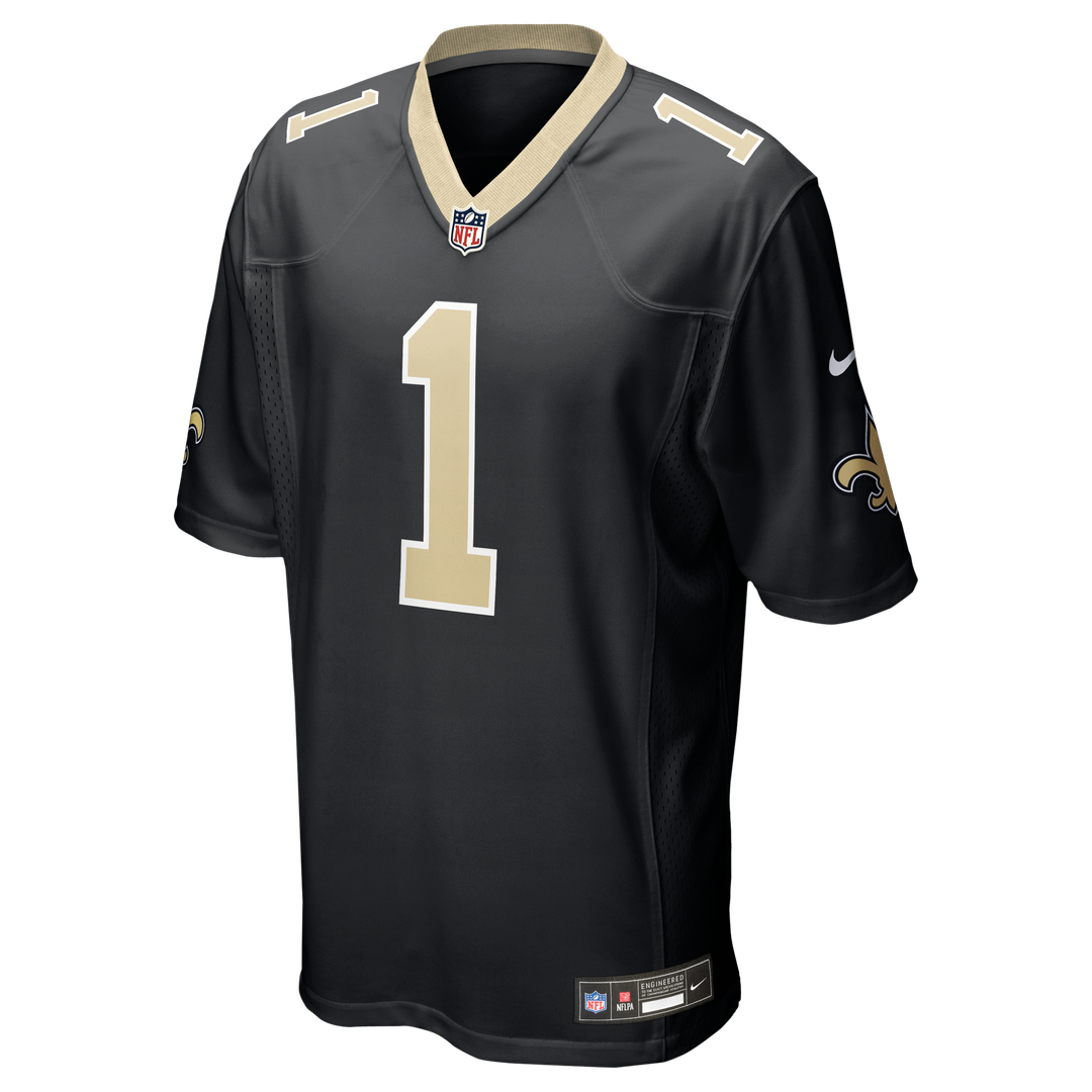 Number 1 Groom New Orleans Saints Game Jersey - Black