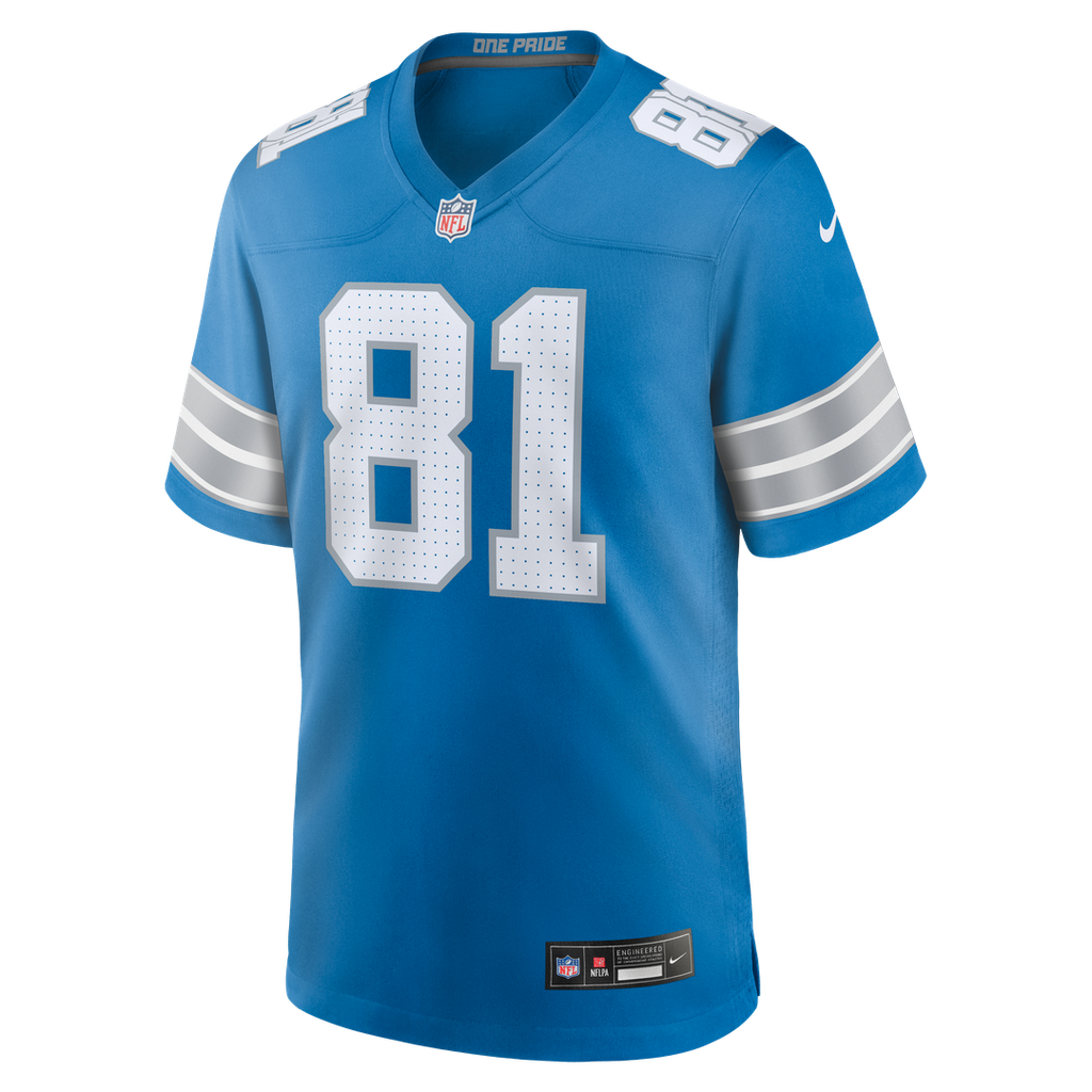 Calvin Johnson Detroit Lions Team Game Jersey - Blue