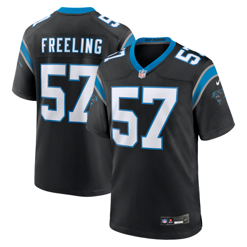 Monroe Freeling Carolina Panthers Game Jersey - Black