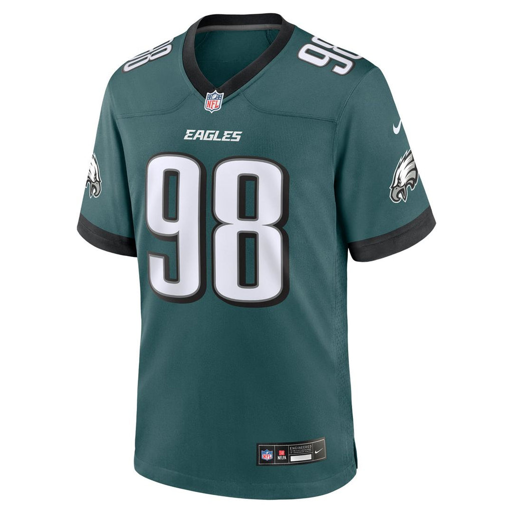 Jalen Carter Philadelphia Eagles Game Jersey - Midnight Green