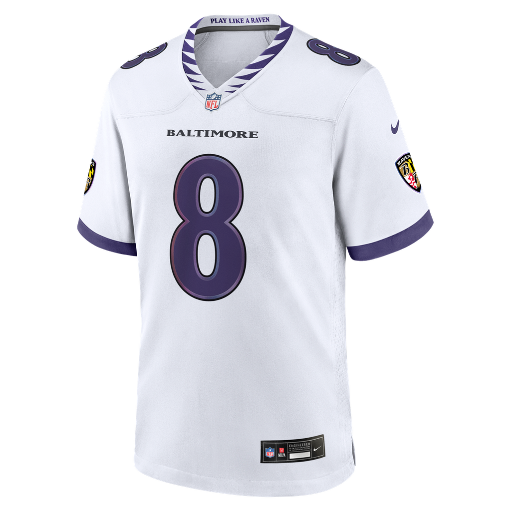 Lamar Jackson Baltimore Ravens Game Jersey - White