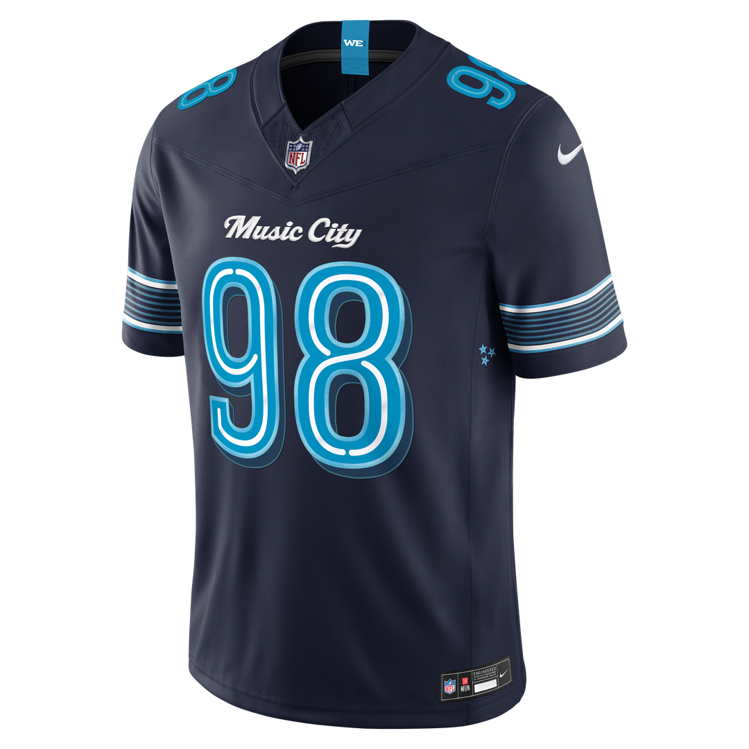Jeffery Simmons Tennessee Titans 2026 Rivalries Collection Stitched Limited Jersey - Navy