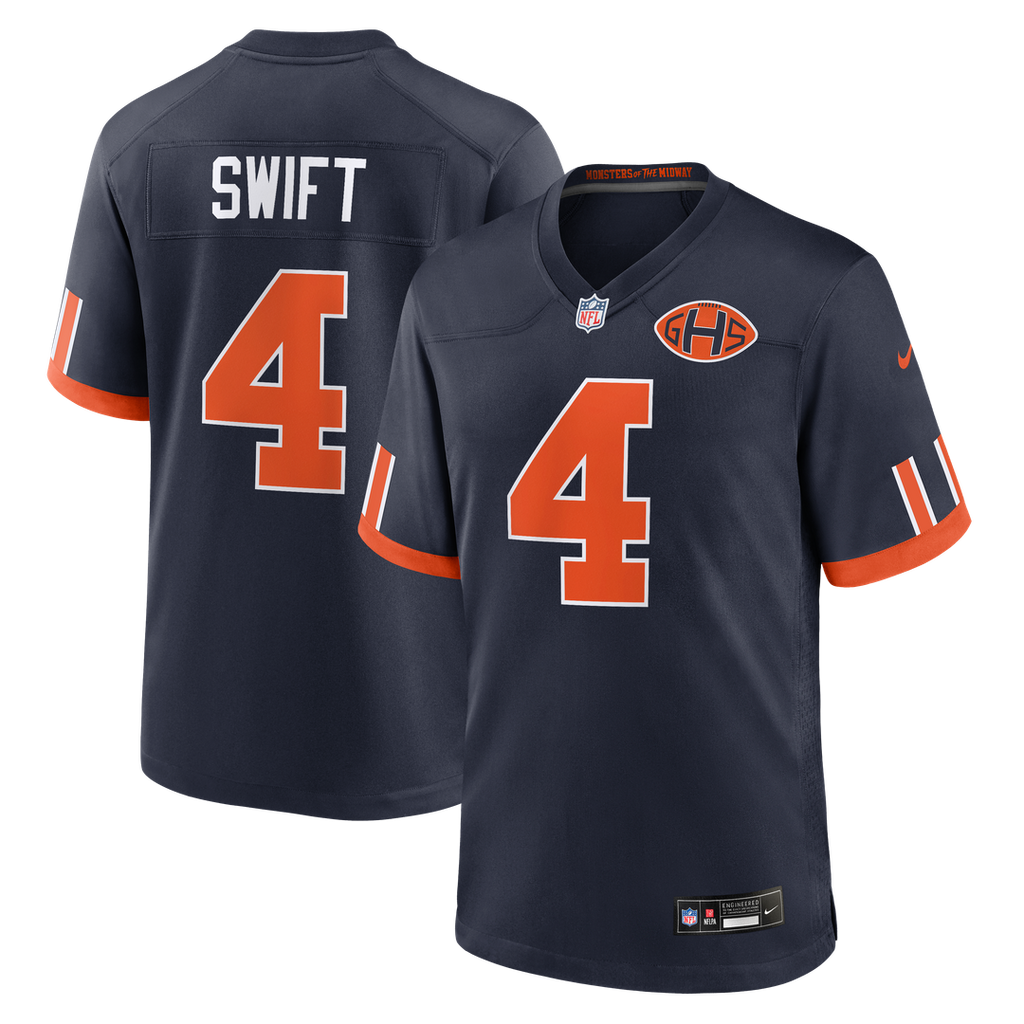 D'Andre Swift Chicago Bears 2026 Rivalries Collection Game Jersey - Navy