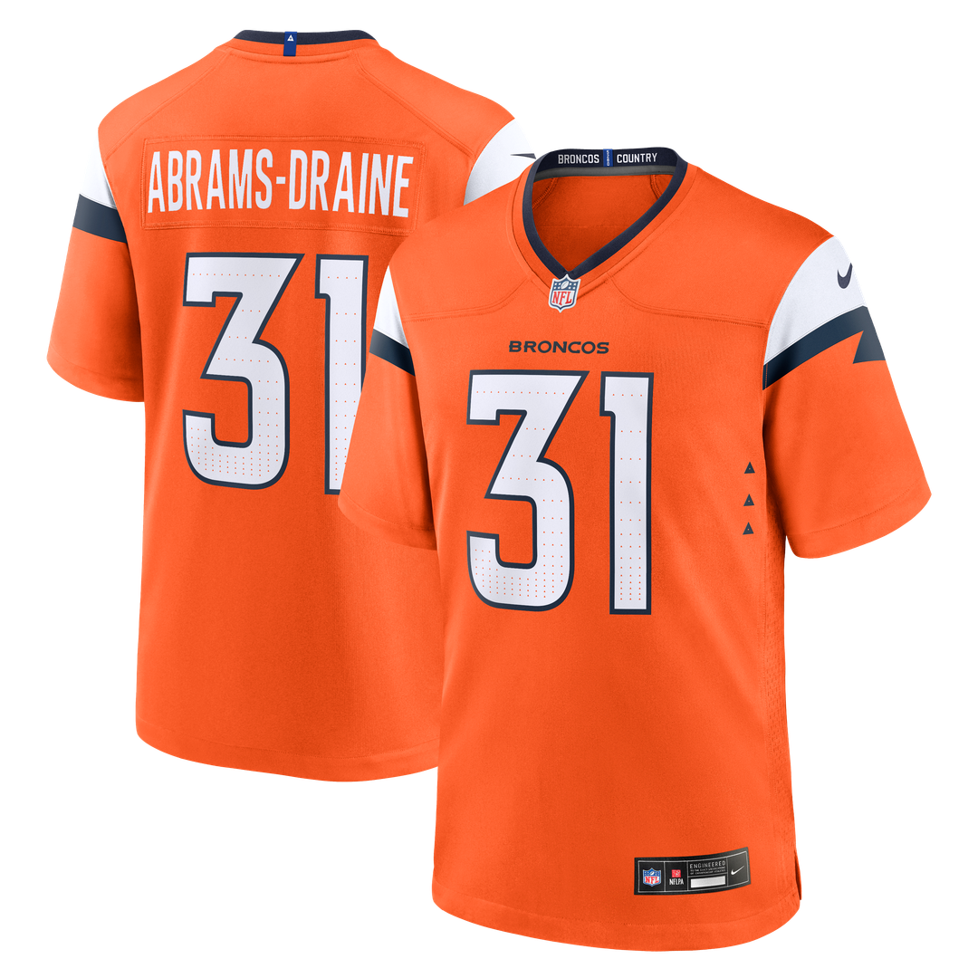 Kris Abrams-Draine Denver Broncos Game Jersey - Orange