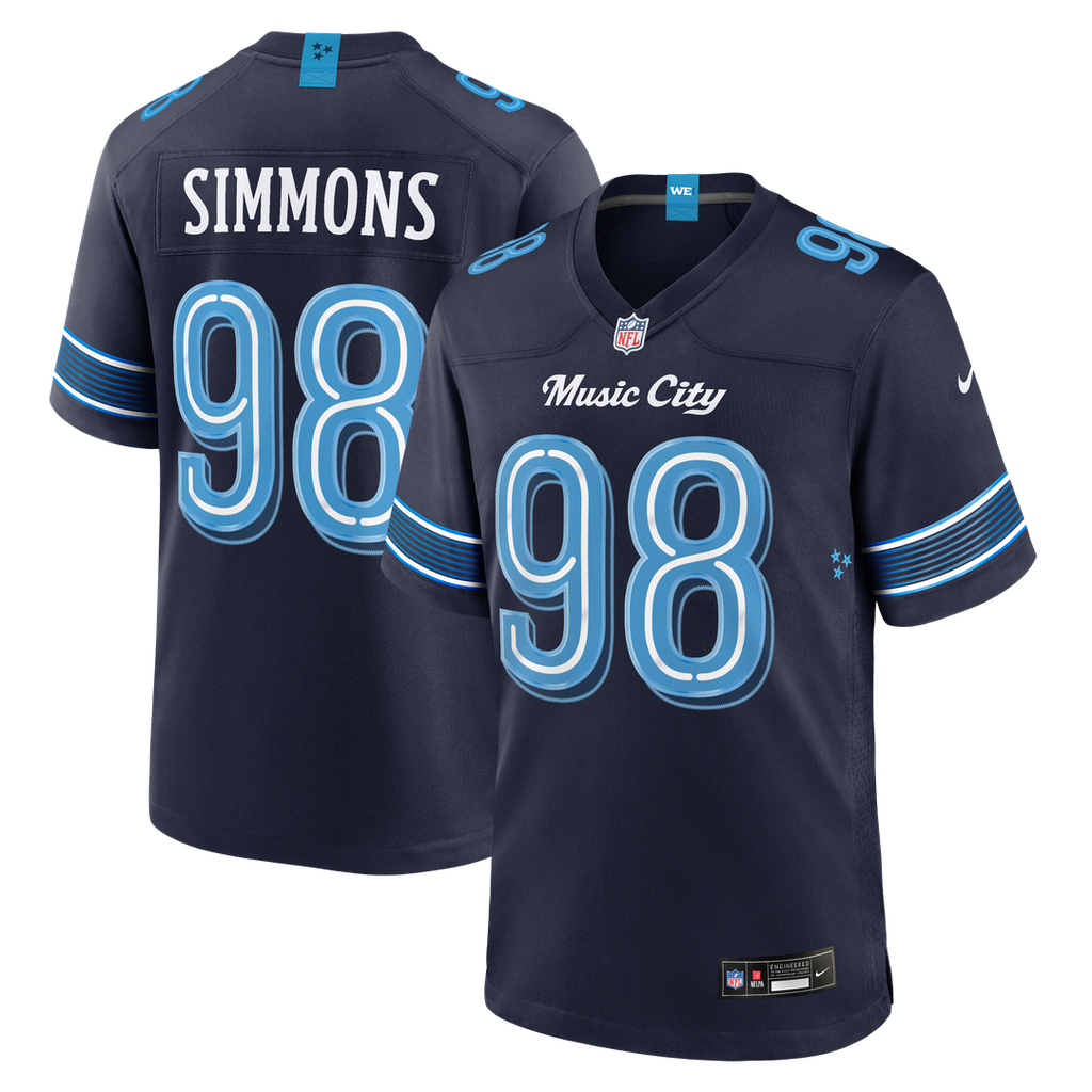 Jeffery Simmons Tennessee Titans 2026 Rivalries Collection Game Jersey - Navy