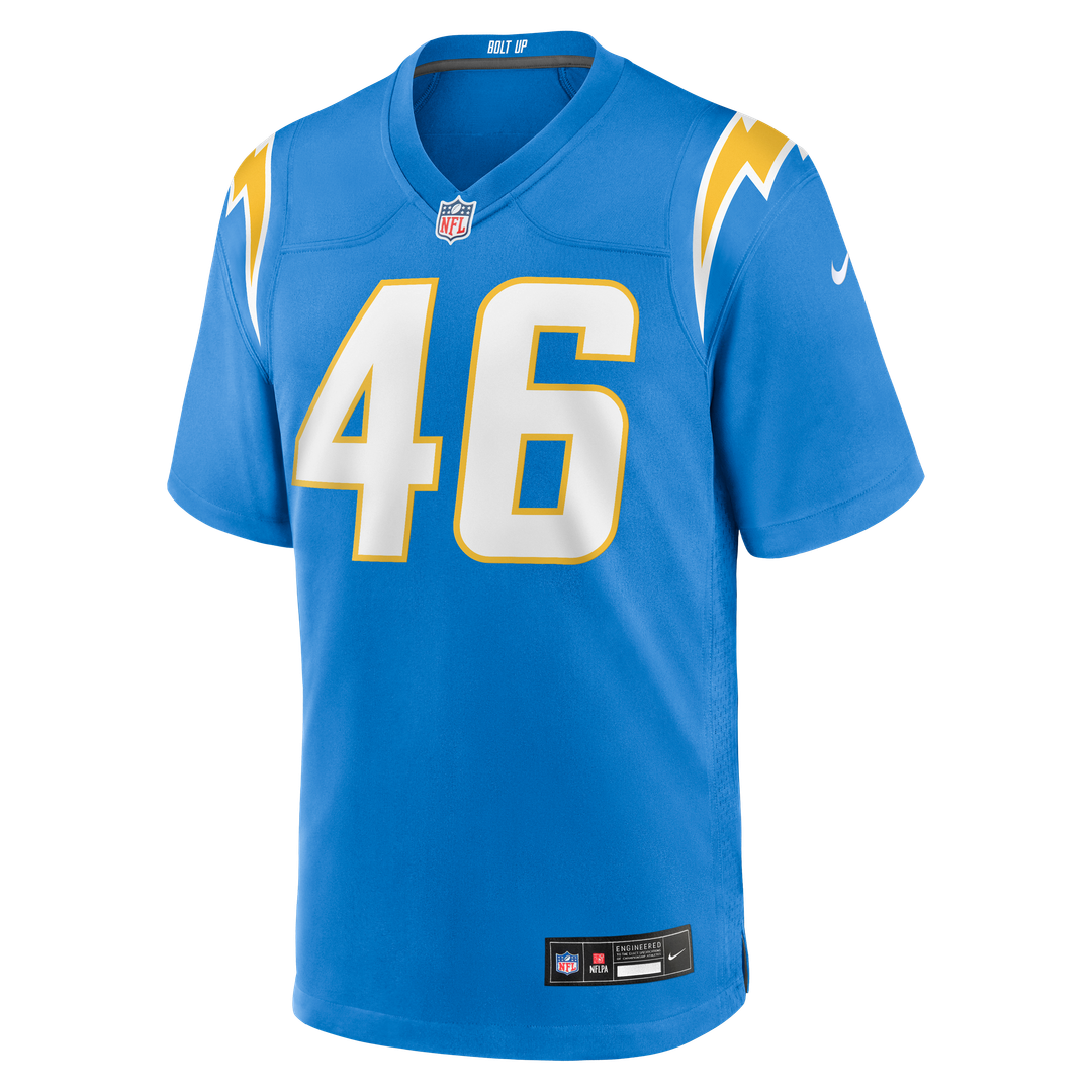 Nikko Reed Los Angeles Chargers Game Jersey - Powder Blue